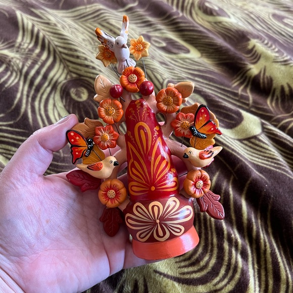 Artisan Other - South American Peruvian Handmade Tree of Life Ceramic Painted Sculpture